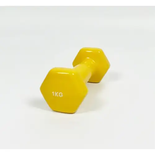 Гантель для фитнеса с виниловым покрытием Generation Fitness FF51D3A-1kg (желтый) купить недорого в Украине, фото 7