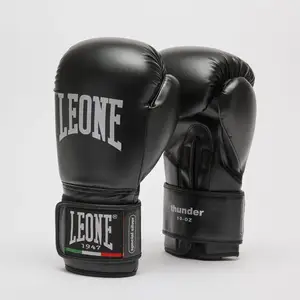 Боксерские перчатки Leone GN383 THUNDER Black 10 унций (капу в комплекте) купить