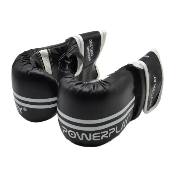 Снарядні рукавиці PowerPlay 3025 Чорно-Білі M (капа в подарунок) купити недорого в Україні, фото 9