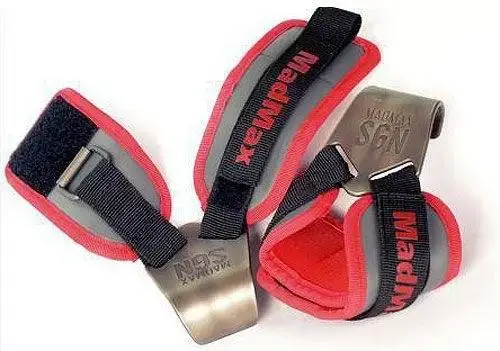 Крюки для тяги на запястье MadMax MFA-330 Lat Hooks Antic silver/Grey/Red купить недорого в Украине, фото 3