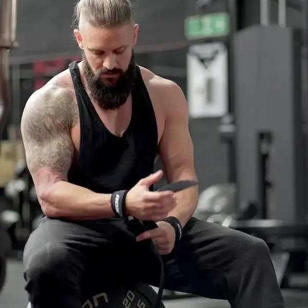 Лямки для тяги RDX S4 Gym Cotton Gel Straps Синій Plus купити недорого в Україні, фото 4