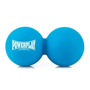 Масажний силіконовий подвійний м'яч PowerPlay PP-4355 Silicone Lacrosse Peanut Ball (6.3*12.6см.) Синій купити