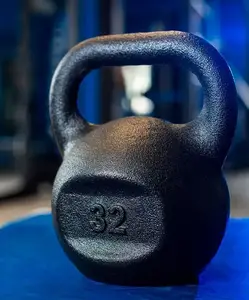 Спортивная чугунная гиря RN-SPORT на 32 кг, черная купить