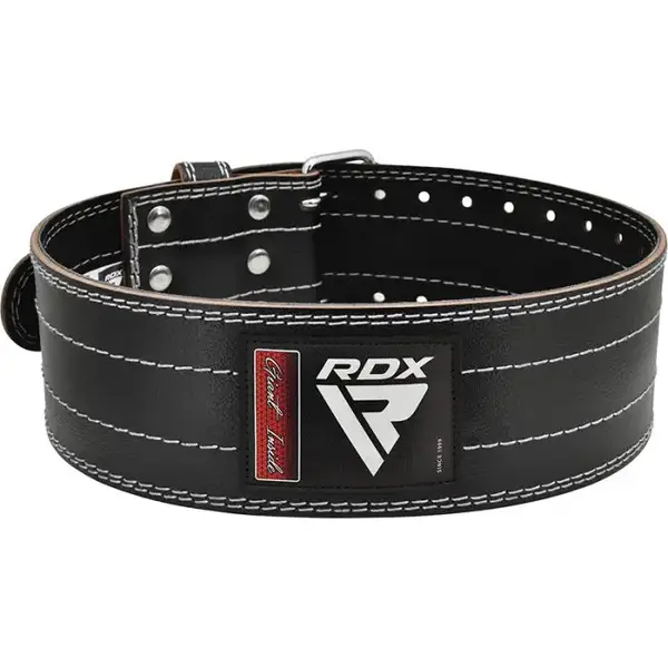 Пояс для тяжелой атлетики RDX Leather Black/White L купить недорого в Украине, фото 2