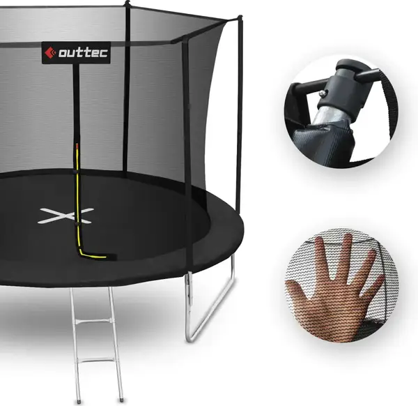 Батут OUTTEC Inside Net з внутрішньою сіткою 8 футів 252 см чорний купити недорого в Україні, фото 4