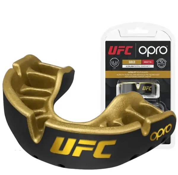 Капа OPRO Gold UFC детская (возраст до 10 лет) Black/Gold (art.102517001) купить