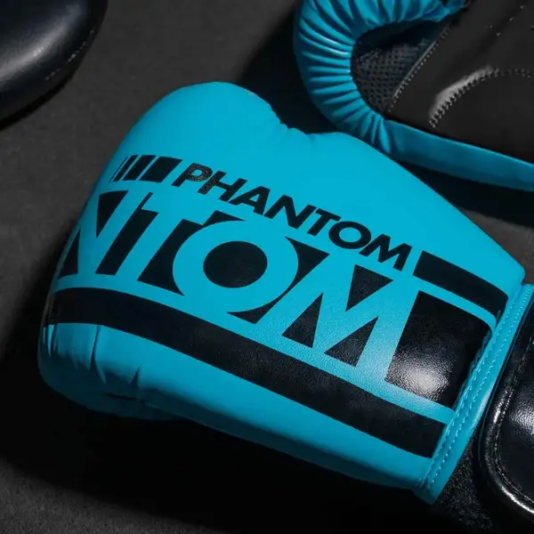 Боксерские перчатки Phantom APEX Neon Blue 12 унций (капа в подарок) купить недорого в Украине, фото 5