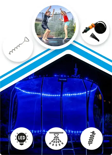 Батут THUNDER INSIDE ELITE с внутренней сеткой 8 футов 244 см черный купить недорого в Украине, фото 2