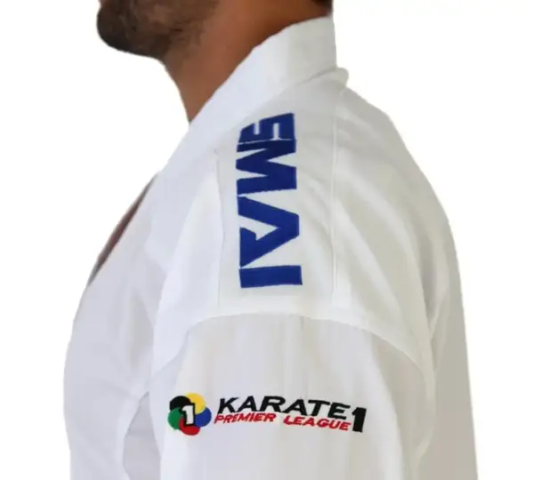 Кімоно для карате "JIN KUMITE GI ELITE" з ліцензією WKF (сині смуги на плечах) | білий | SMAI AS-034B купити недорого в Україні, фото 2