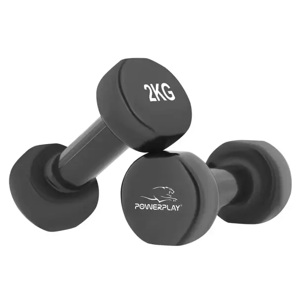 Гантели виниловые PowerPlay 4125 Achilles 2*2 кг. Черные (пара - 2шт.) купить недорого в Украине, фото 7