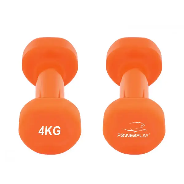 Гантели виниловые PowerPlay 4125 Achilles 2*4 кг. Оранжевые (пара - 2шт.) + Резинка для фитнеса 7,5кг купить недорого в Украине, фото 5