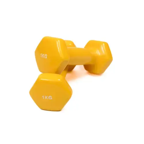 Гантель для фитнеса с виниловым покрытием Generation Fitness FF51D3A-1kg (желтый) купить недорого в Украине, фото 5