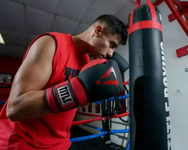 Боксерские перчатки TITLE Boxing Guts and Glory Black/Red S 10oz (бинты 4м. в комплекте) купить недорого в Украине, фото 7