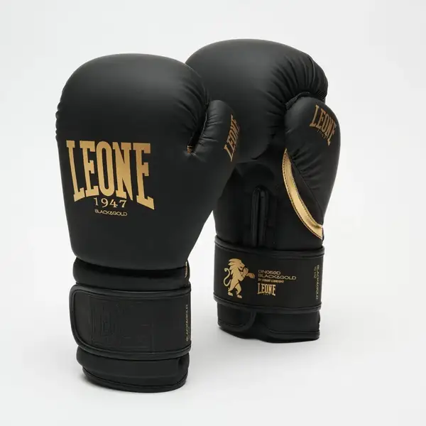 Боксерские перчатки Leone GN059D Black/Gold 16 унций (капу в комплекте) купить недорого в Украине, фото 2