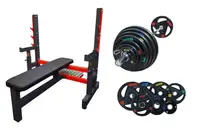 Комплект RN High Quality лава для жиму + штанга професійна гумова 100 кг Комплект RN High Quality лава для жиму + штанга професійна гумова 100 кг купити