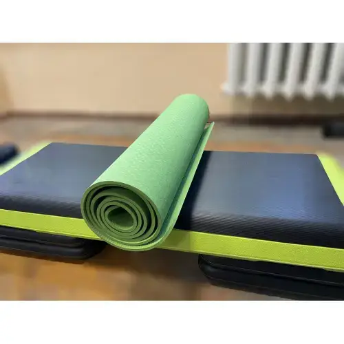Мат гимнастический для йоги Jaguar зеленый купить недорого в Украине, фото 3