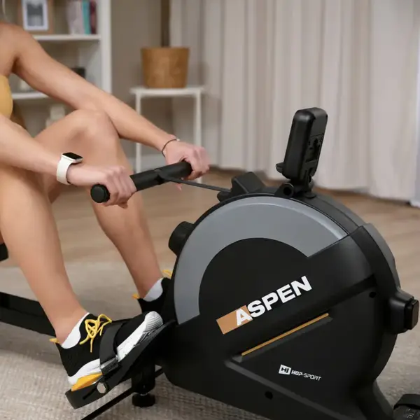 Гребний тренажер Hop-Sport HS-080R Aspen магнітний чорно-золотистий купити недорого в Україні, фото 7