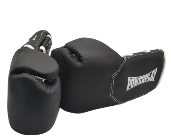 Боксерские перчатки PowerPlay 3011 Evolutions Черно-белые карбон 12 унций (капа в подарок) купить недорого в Украине, фото 9