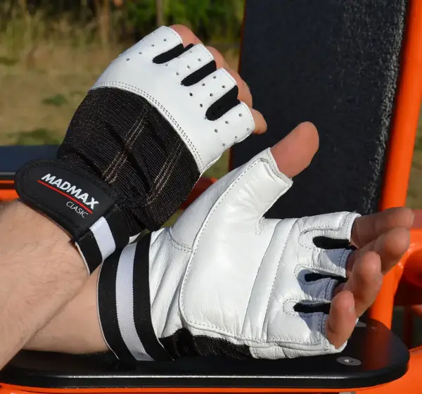 Рукавички для фітнесу MadMax MFG-248 Clasic White L купити недорого в Україні, фото 4