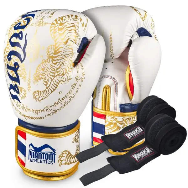 Боксерські рукавиці Phantom Muay Thai Gold Limited Edition 12 унцій (бинти в подарунок) купити