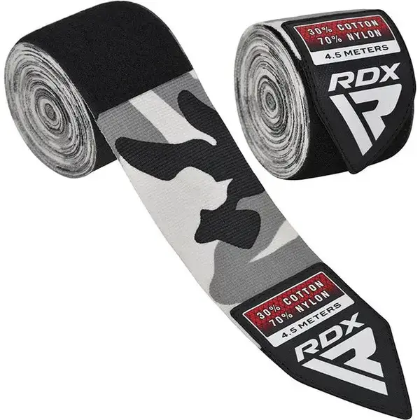 Бинти для боксу RDX WX Professional Boxing Hand Wraps Camo Grey (4.5м.) купити
