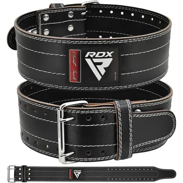 Пояс для тяжелой атлетики RDX Leather Black/White L купить