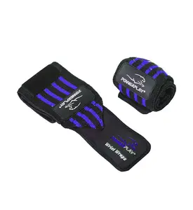 Кистьові бинти PowerPlay 3081 Gym WristT Wraps Чорно-Сині купити