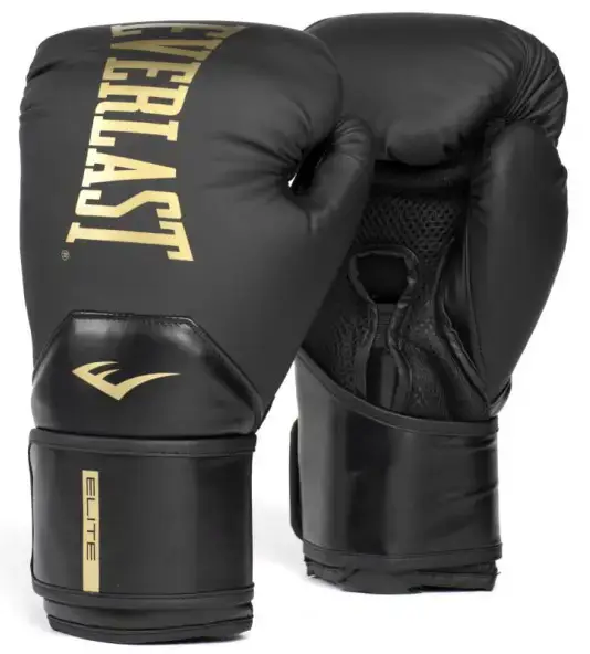 Боксерские перчатки Everlast ELITE 2 BOXING GLOVES черный, золотой Уни 16 унций купить