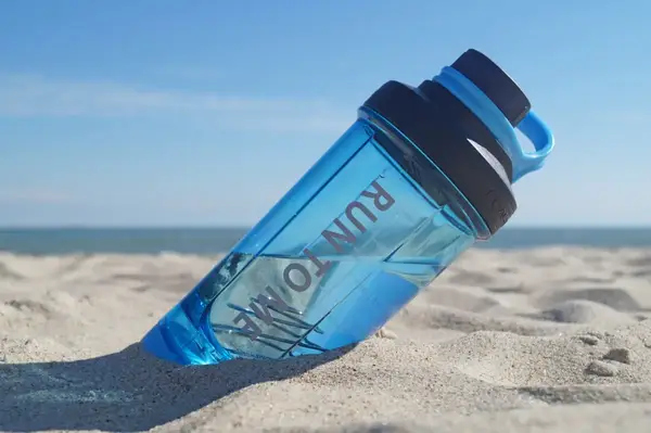 Шейкер спортивный с контейнером Casno 600 мл KXN-1199 с венчиком Синий купить недорого в Украине, фото 9