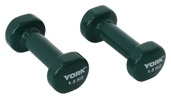Гантелі для фітнесу вінілові круглі York Fitness 2х1,5кг зелений купити недорого в Україні, фото 4