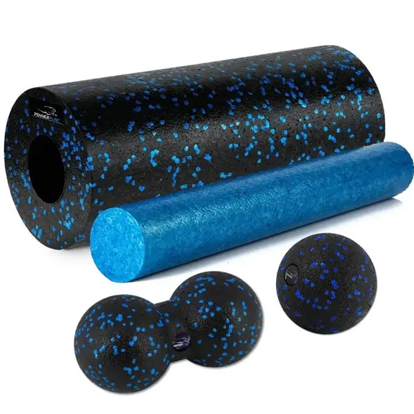 Массажный набор PowerPlay PP_4015 EPP Foam Roller Set 4in1 (2-я роллы + 2-я мячи) Черно-синий купить