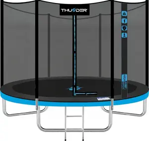 Батут THUNDER OUTSIDE PRO с наружной сеткой 8 футов 244 см черно-голубой купить