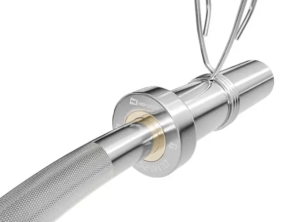 Гриф олимпийский W-образный Hop-Sport 120см | Серебряный | (50мм) 2021 купить недорого в Украине, фото 3