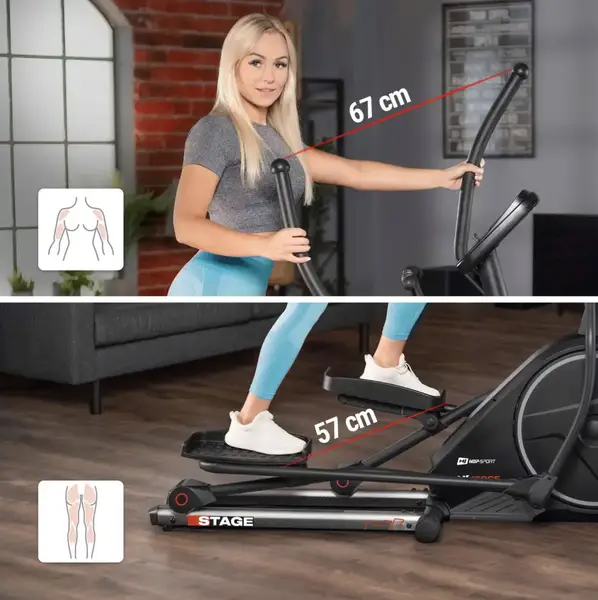 Орбітрек Hop-Sport HS-160CF Stage електромагнітний сірий купити недорого в Україні, фото 12