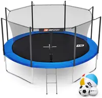 Батут Hop-Sport 12ft (366см) синий с внутренней сеткой купить
