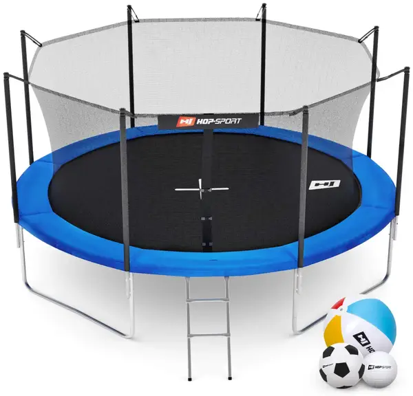 Батут Hop-Sport 12ft (366см) синій із внутрішньою сіткою купити