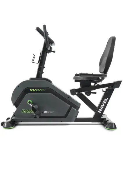 Горизонтальный велотренажер HS-120L Ravel черно-зеленый + мат купить недорого в Украине, фото 2