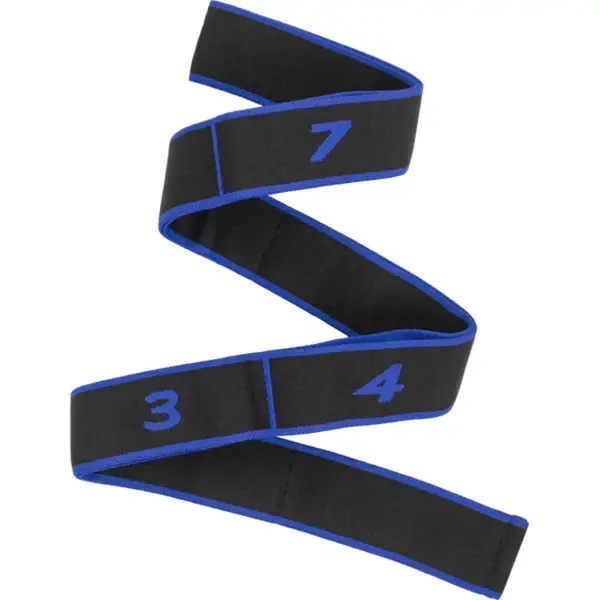 Резинка для фитнеса с петлями Queenfit 86,5 х 4см черно-голубая купить