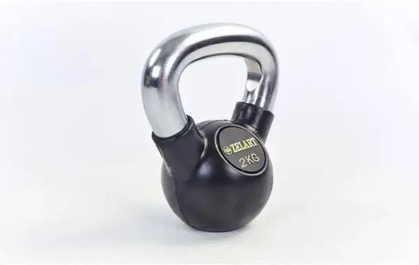 Гиря обрезиненная с хромированной ручкой на 2 кг. ТА-5162-2. купить недорого в Украине, фото 3