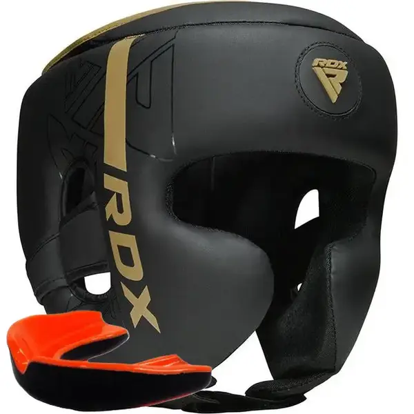Боксерський шолом RDX F6 KARA Matte Golden M | Обхват голови 54-56 см купити