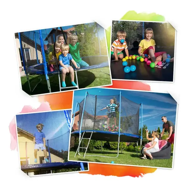 Батут Neo-Sport с наружной сеткой 4,5 фута 140 см синий купить недорого в Украине, фото 6