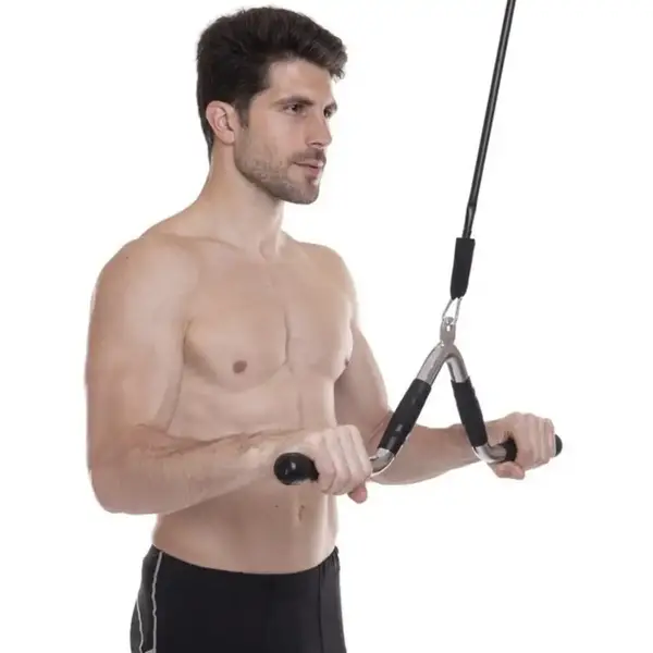 Ручка для тяги York Fitness V-образная многофункциональная с резиновыми рукоятками, хром. купить недорого в Украине, фото 9