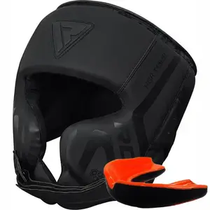 Боксерський шолом RDX T15 Noir Cheek Protector Matte Black XL | Обхват голови >58 см купити