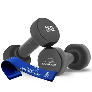 Гантели виниловые PowerPlay 2*2 кг. PP_4121 Черные (2шт. - пара) + Резинка для фитнеса 7,5кг купить