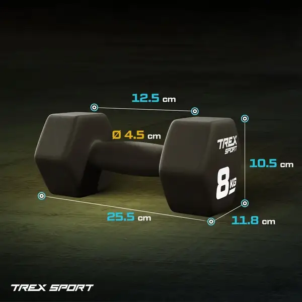 Гантели для фитнеса неопреновые TREX Sport TX-080VD 2x8 кг купить недорого в Украине, фото 3