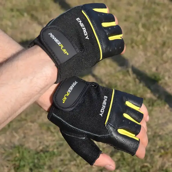 Рукавички для фітнесу PowerPlay 9058 Energy чорно-жовті S купити недорого в Україні, фото 6