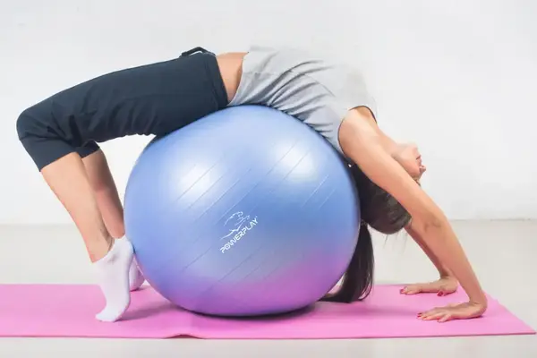 Мяч для фитнеса (фитбол) PowerPlay 4001 Ø65 cm Gymball Синий + насос купить недорого в Украине, фото 9