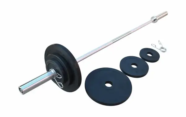 Штанга олимпийская 220 кг с прорезиненными металлическими дисками RN-Sport купить недорого в Украине, фото 4