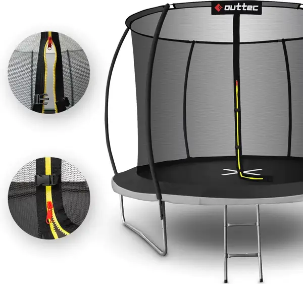 Батут OUTTEC Pumpkin с внутренней сеткой 8 футов 252 см черно-серый купить недорого в Украине, фото 2
