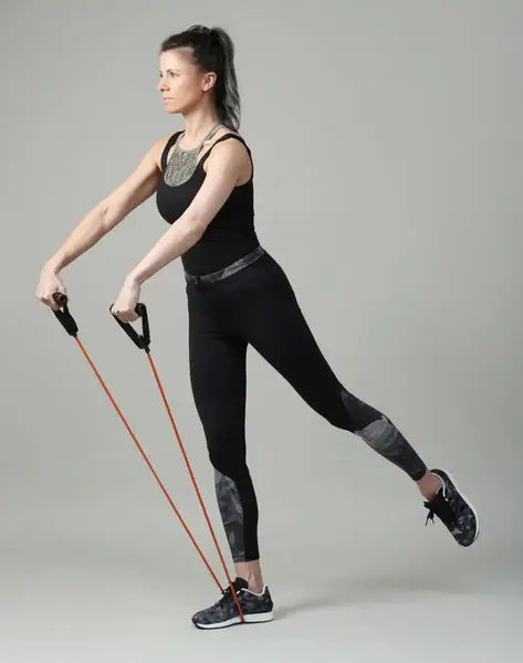 Трубчатый эспандер для фитнеса с ручками U-POWEX Latex resistance tube 20LB Green (9 кг.) купить недорого в Украине, фото 8